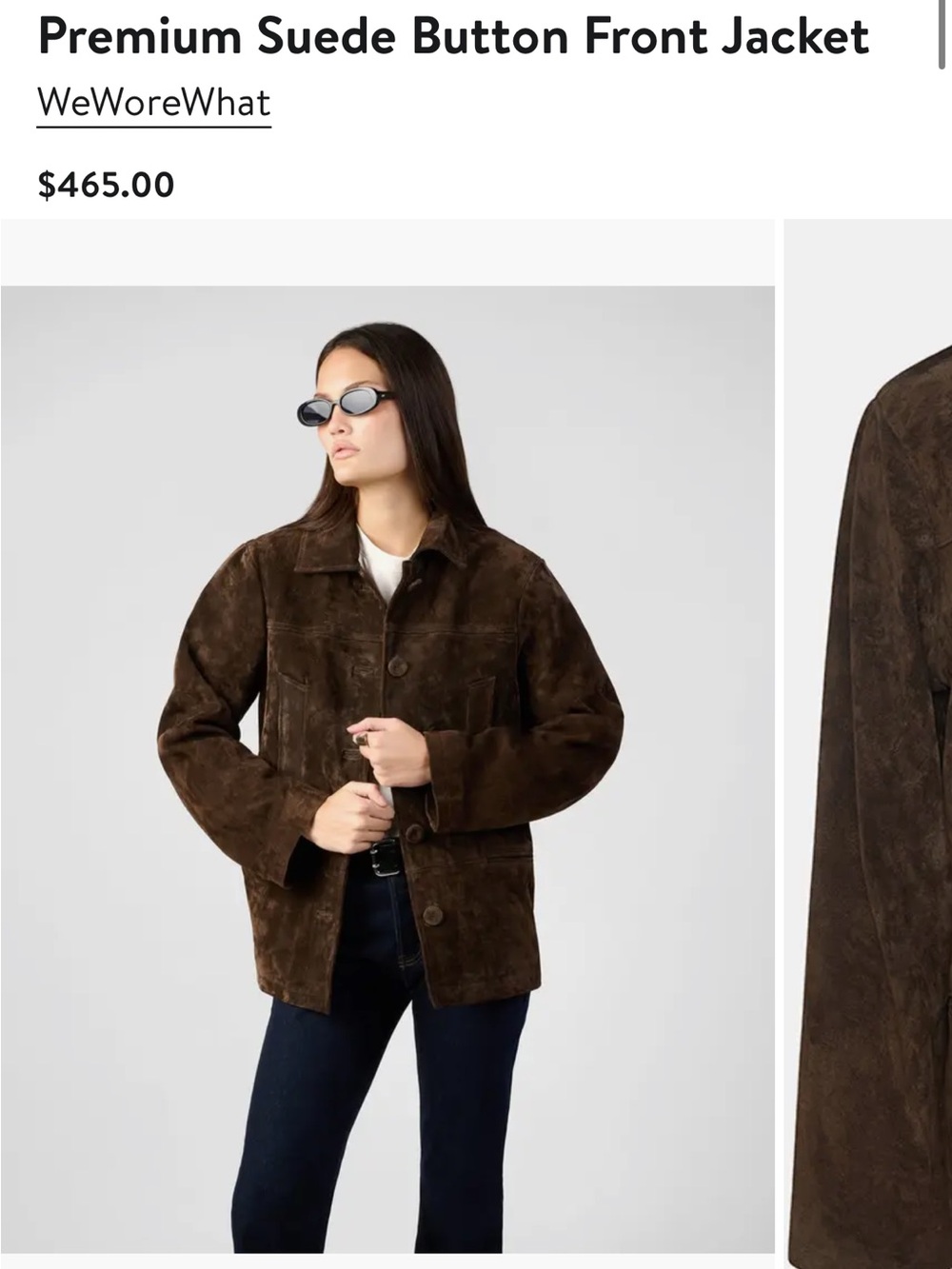 Premium Brown Suede Button-Front Jacket